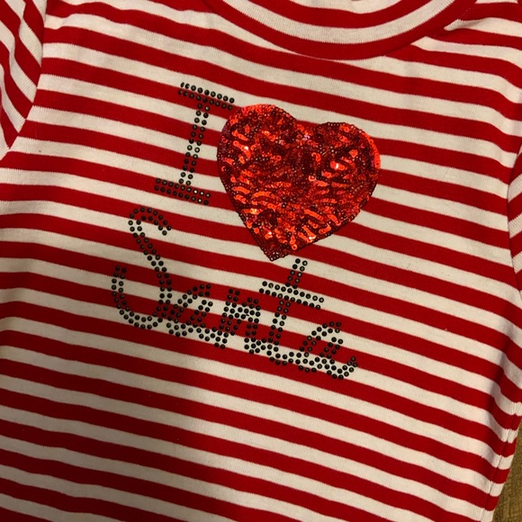 Pink & Violet girls I ❤️ Santa dress. Size L - Picture 3 of 6